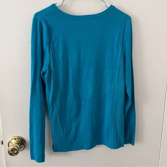 INC International Concepts Teal Quarter Zip Ribbed Sweater XXL - Picture 8 of 11